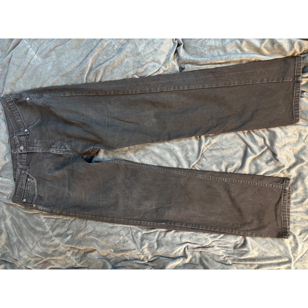 Levi Strauss 505 Regular Fit Straight Leg Black Jeans Mens 36x32 WaterLess